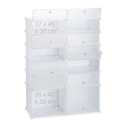 Plastic shoe shelf with 12 compartments