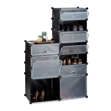 Plastic shoe shelf with 12 compartments