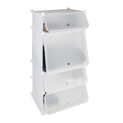 Plastic shoe shelf with 4 compartments