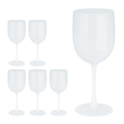Plastic wine glasses, set of 6