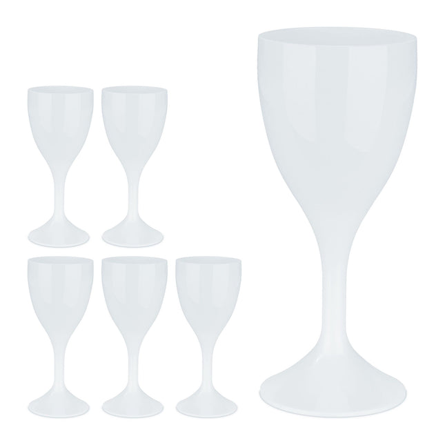 Plastic wine glasses, set of 6