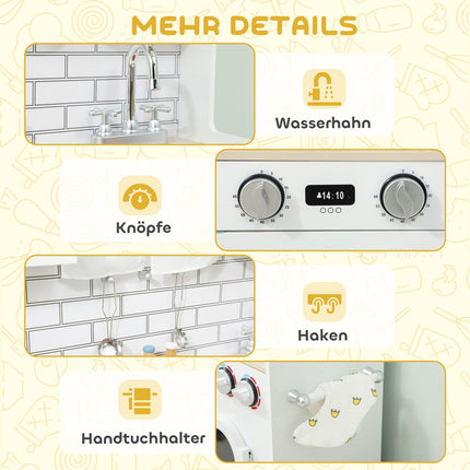 Play Kitchen with Oven, Sink, Sound, Accessories, Ages 3-6