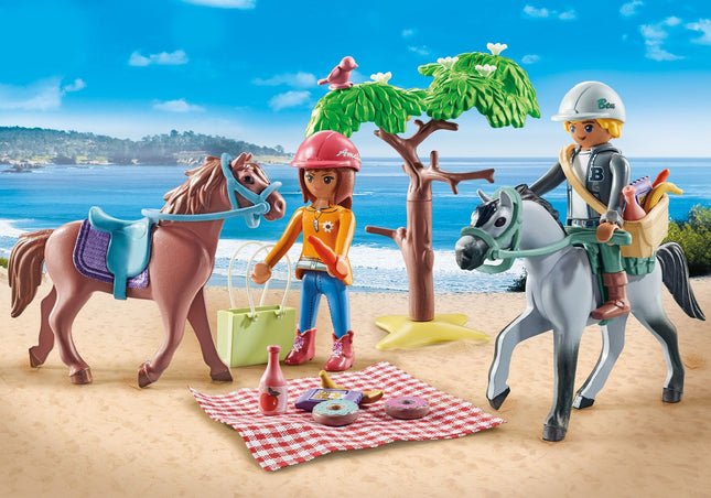 Playmobil Horses Of Waterfall Horseback Riding Trip To The Beach With Amelia And Ben 71470