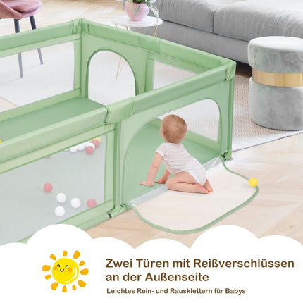 Playpen Baby Playpen with 50 Balls & 2 Doors 205 x 147 x 68.5 cm Green