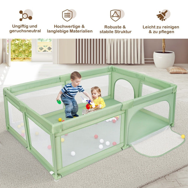 Playpen Baby Playpen with 50 Balls & 2 Doors 205 x 147 x 68.5 cm Green