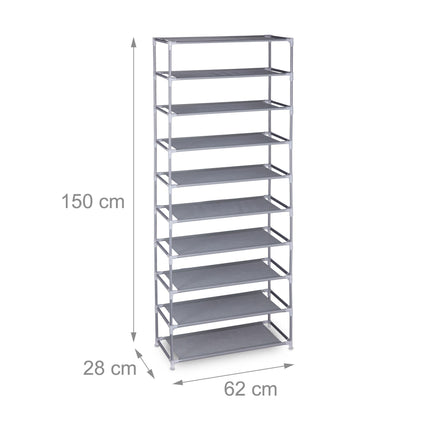 Plug-in system for shoe racks 10 levels
