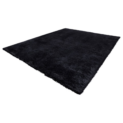 Plush Shag Area Rug 8x10 ft, Non-Slip, Black