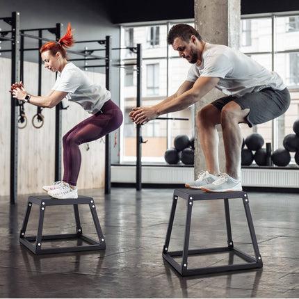 Plyometric Jump Box, 12 Inch Steel, Anti-Slip 500 Lb