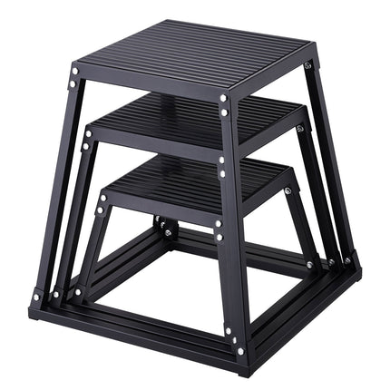 Plyometric Jump Boxes Set, 12 18 24 Inch, Anti-Slip
