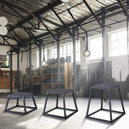 Plyometric Jump Boxes Set, 12 18 24 Inch, Anti-Slip