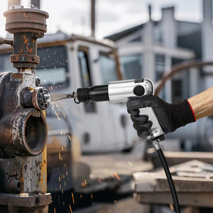 Pneumatic Air Hammer, 3500 BPM, 4 Chisels, 70mm Stroke