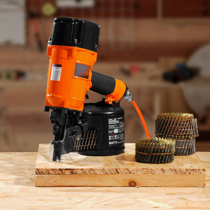 Pneumatic Coil Nailer, 15-Degree, 2-3-1/4 in, Depth Adjustment