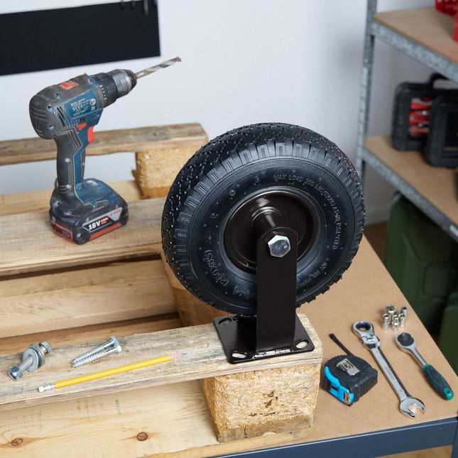 Pneumatische zware zwenkwielenset voor trolleys, 3.00-4