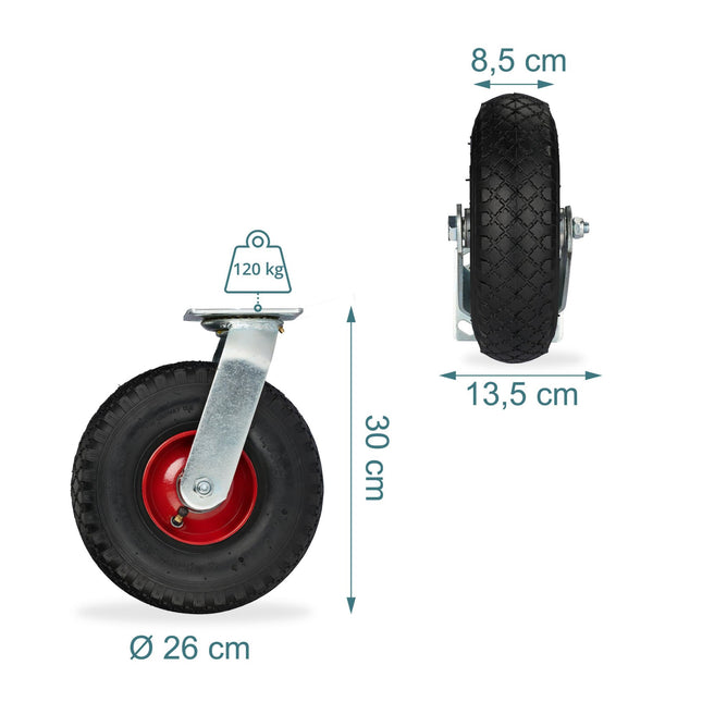 Pneumatic Tyre Castor Set for Transport Trolleys