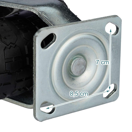 Pneumatic Tyre Swivel Castor, 3.50-6, Heavy-Duty Steel
