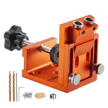 Pocket Hole Jig Kit, 12–48 mm Adjustable, Drill Bit Set