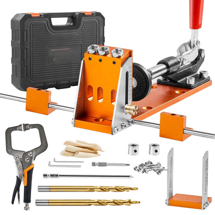 Pocket Hole Jig Kit, 34-Piece Adjustable with C-Clamp