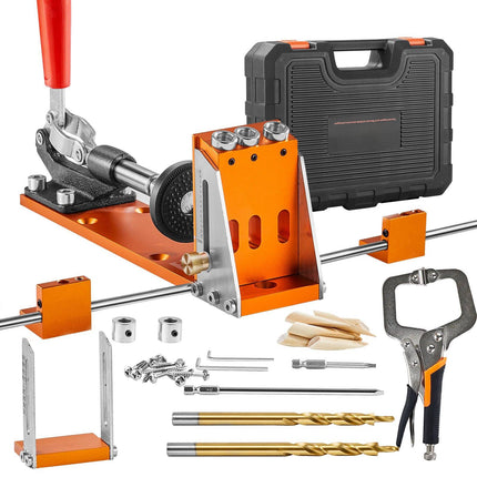 Pocket Hole Jig Kit, 34-Piece Adjustable with C-Clamp