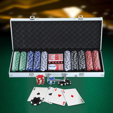 500-piece poker set with aluminum case and dice