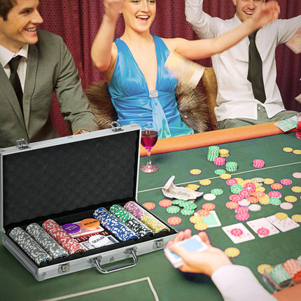 Poker chip set 300 parts 11.5G with lock and accessories