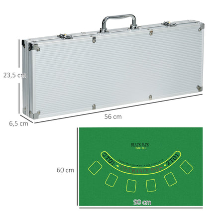 Professional Poker Set - 500 chips, lock case, 2 decks, 5 dice