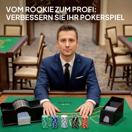 Poker Set with 300 Chips, 2 Decks, Dice, Case for 8 Players