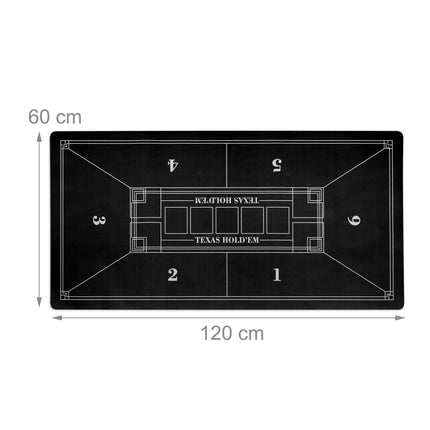 Poker Table Mat, Non-Slip, Waterproof, 120x60 cm