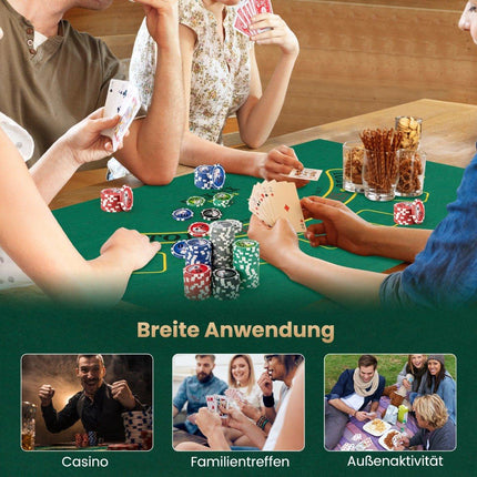 Poker set with 300 laser chips & poker case & 2 playing cards & 2 keys Poker complete set