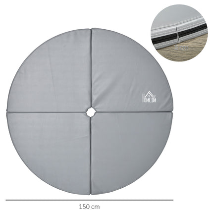Pole Dance Mat, 5 cm Thick, 150 cm Diameter, Light Grey