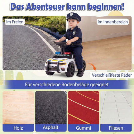 Police Ride-On Car for Toddlers with Lights & Sound