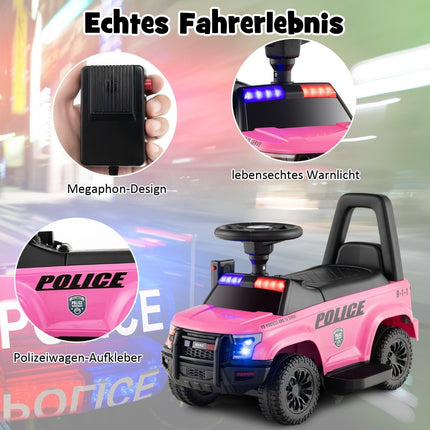 Police electric car for children 6V electric children's car with storage space pink