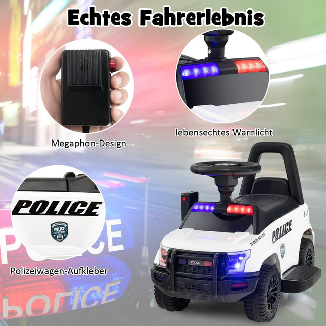 Police electric car for children 6V electric children's car with storage space white