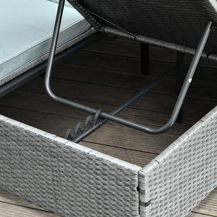 Double bed with sun protection, steel & polyester, grey