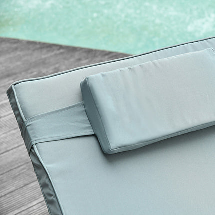 Double bed with sun protection, steel & polyester, grey