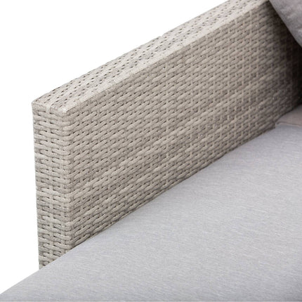 Weather-resistant 3-piece lounge set in rattan with sofa and side table