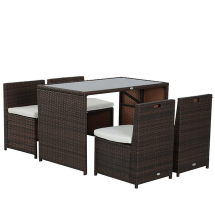 5-piece garden furniture in poly rattan - weatherproof