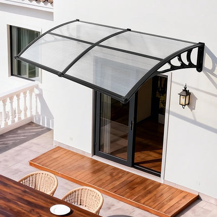 Polycarbonate Door Awning 38 x 78 In, Clear, Drainage