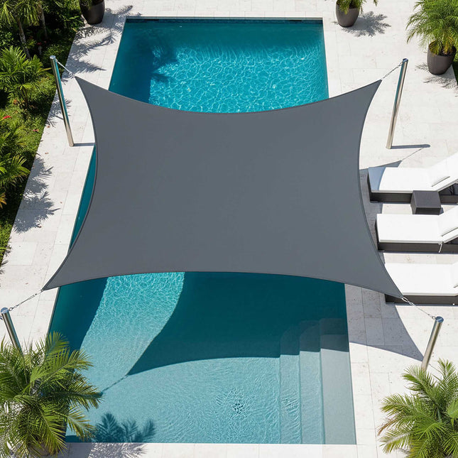 Polyester Shade Sail, Dark Grey, 4x4m, UV 30+