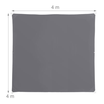 Polyester Shade Sail, Dark Grey, 4x4m, UV 30+