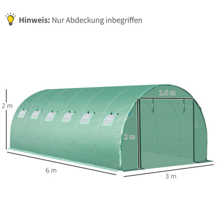 Garden film made of polyethylene 6x3x2m with 12 windows