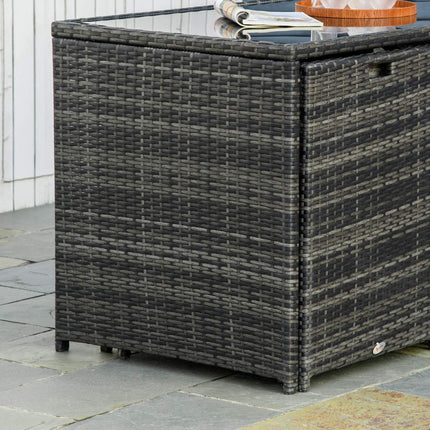 Polyrattan outdoor dining set for 4, Steel frame, Grey