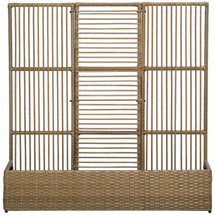 Raised planting in poly rattan with trellis for garden and balcony
