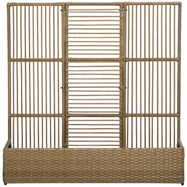Raised planting in poly rattan with trellis for garden and balcony