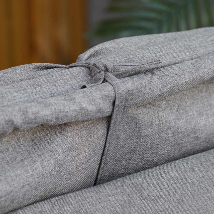 Sun lounger in rattan with canopy and cushion, Gray 195 x 65 cm