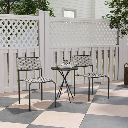 Outdoor furniture in poly rattan, 3-part, weatherproof, gray