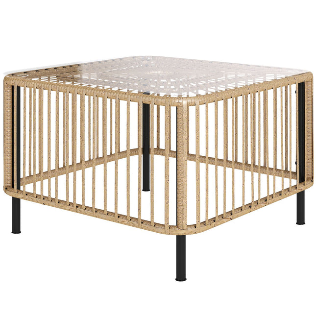 Weatherproof Polyrattan Square Patio Table 65x65 cm