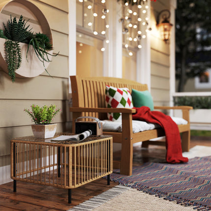 Weatherproof Polyrattan Square Patio Table 65x65 cm