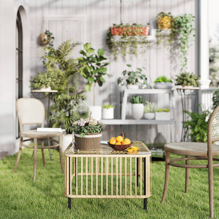 Weatherproof Polyrattan Square Patio Table 65x65 cm