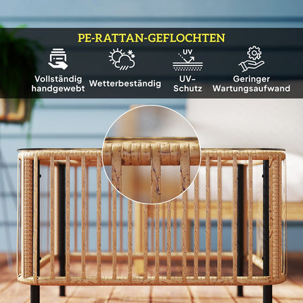 Weatherproof Polyrattan Square Patio Table 65x65 cm