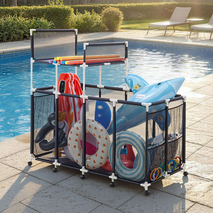 Pool Float Storage Bin, Rolling, 169 x 85 x 165 cm
